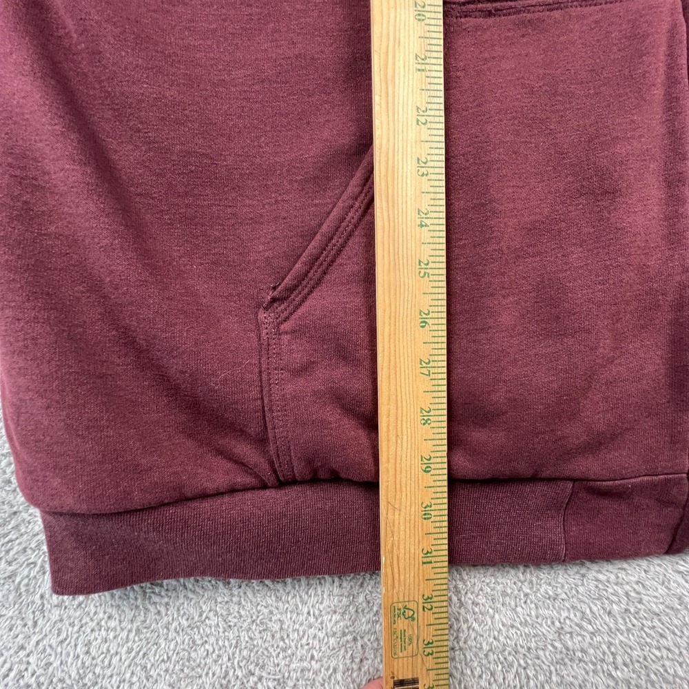 Carhartt Sherpa Lined Hoodie Mens 2XL Tall Burgundy Full Zip Workwear Sweatshirt - Picture 8 of 16